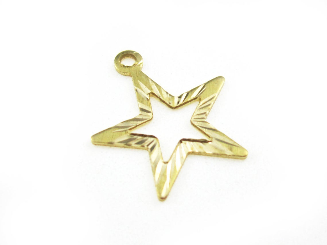 50pcs Ȳ Ÿ ŷ Ͱ ã 15.5x14.7x0.9mm Pentagram Ȳ   Ʈ  -R1445